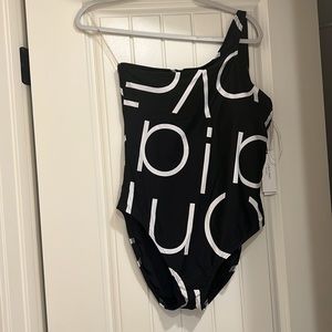 Calvin Klein shoulder swim suit brand new w tags XXL but fits more like L or XL